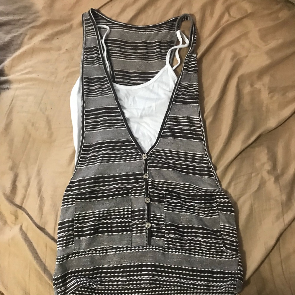Striped tank with attached under tank